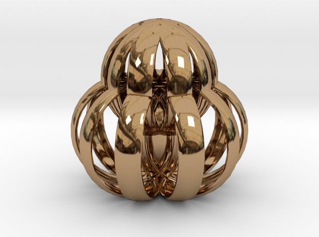 Caged Protea in Polished Brass