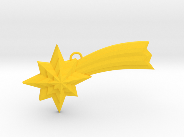 Ornament, Shooting Star 02 in Yellow Processed Versatile Plastic