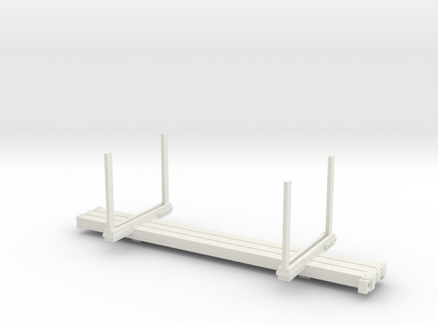 HOn3 Log Car mk.2 for extra weight in White Natural Versatile Plastic