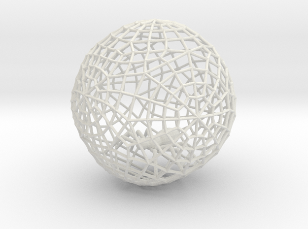 Bauble, Ball, Spider in Web in White Natural Versatile Plastic