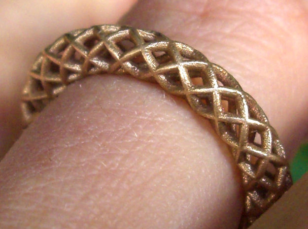 Wire mesh ring (US 6¼) in Natural Bronze