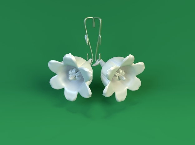 Lily Of The Valley Earrings in White Processed Versatile Plastic