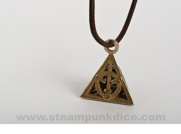 Deathly Hallows Pendant in Polished Bronzed Silver Steel