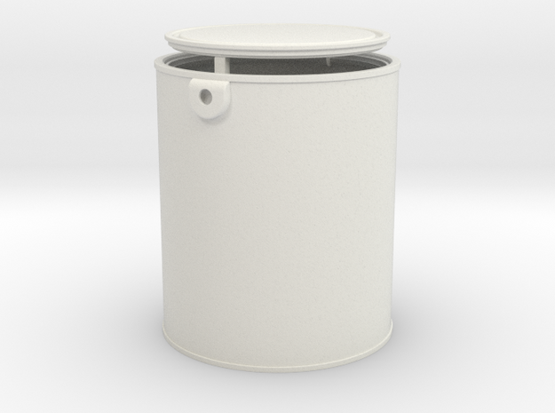 1/6 Scale Gallon Paint Can in White Natural Versatile Plastic