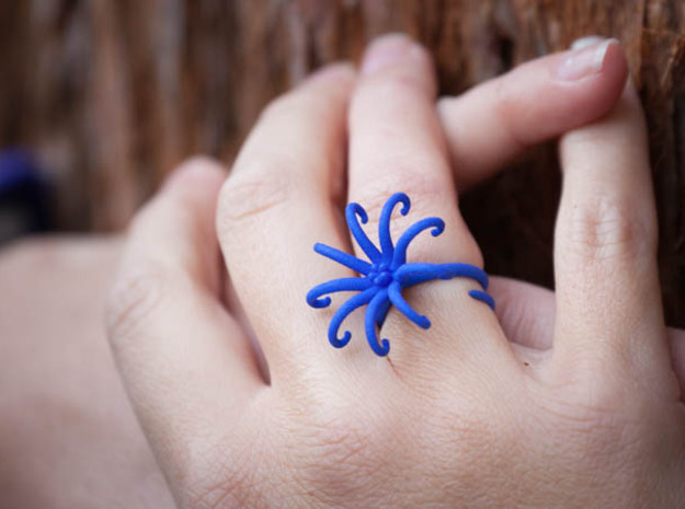 Airis Flower Rings - Various Sizes in Blue Processed Versatile Plastic