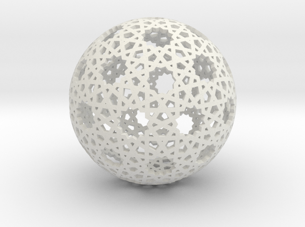 Star Weave Mesh Sphere in White Natural Versatile Plastic