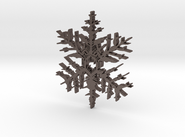 Snow Flake v 4 in Polished Bronzed Silver Steel