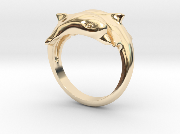 Dolphin Ring Size US 7  in 14K Yellow Gold