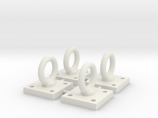 1:6 Scale Loop Bracket 004 in White Natural Versatile Plastic