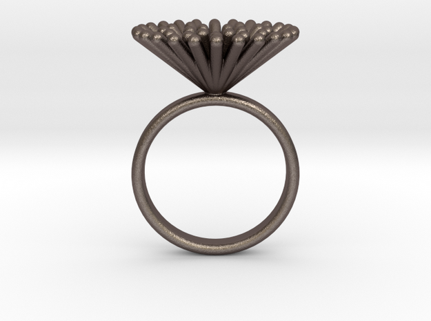 Spike Ring - US 7 size in Polished Bronzed Silver Steel