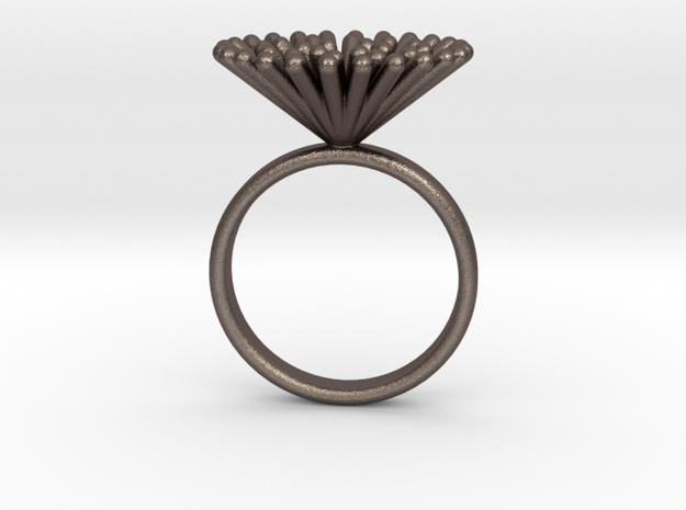 Spike Ring - US 8 size in Polished Bronzed Silver Steel