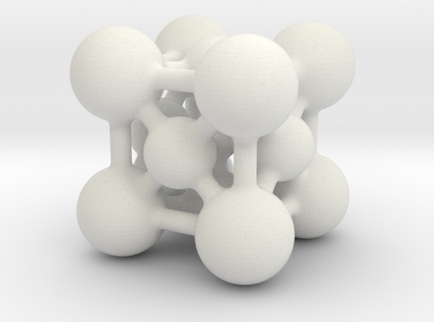 Perovskite (ABO3) Crystal Structure (4cm) in White Natural Versatile Plastic
