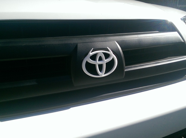 Devil Horns Front Emblem for Toyota 4Runner in White Natural Versatile Plastic