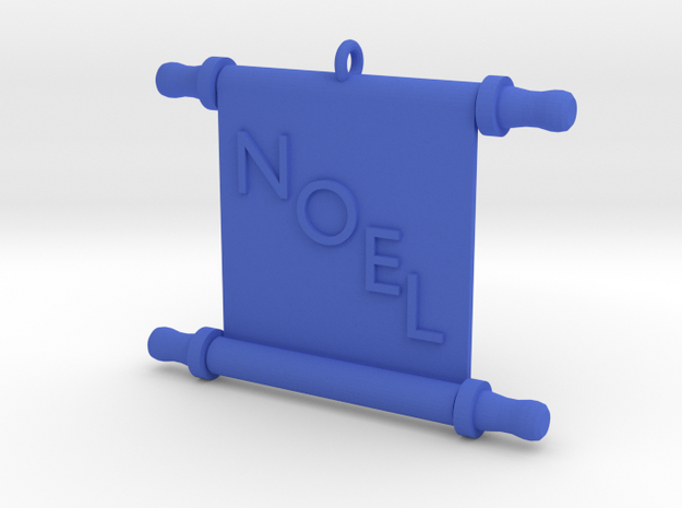 Ornament, Scroll, Noel in Blue Processed Versatile Plastic