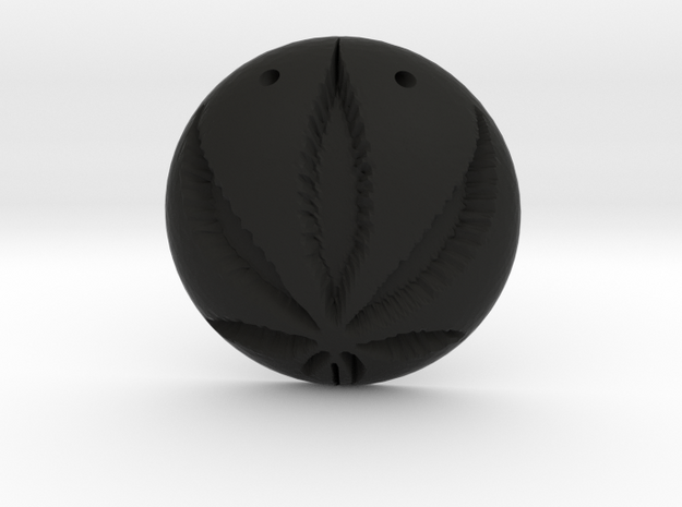 Cannabis Pendant in Black Natural Versatile Plastic