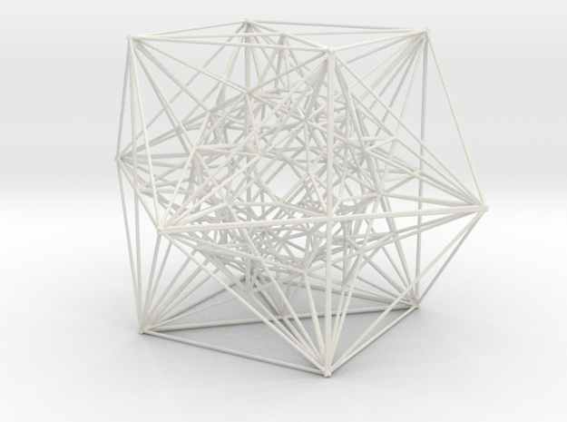 Inversion of Cuboctahedra, 4.1" in White Natural Versatile Plastic