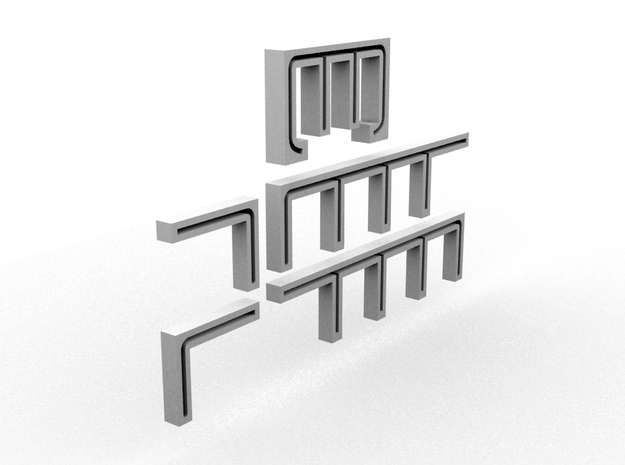 PBR DH Handrail Templates(HO/1:87 Scale) in White Natural Versatile Plastic