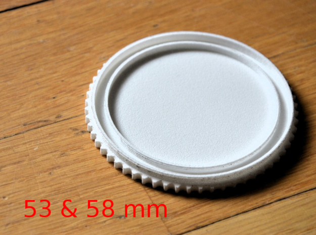  Double threaded lens cap: 58 and 53 mm in White Natural Versatile Plastic