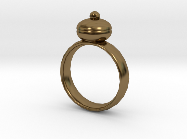 Plum Pudding Ring 22x22mm in Polished Bronze