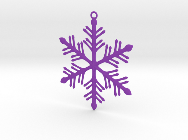 Ornament, Snowflake 002 in Purple Processed Versatile Plastic