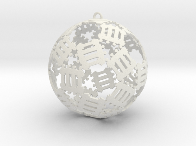 The Bond Ornament in White Natural Versatile Plastic