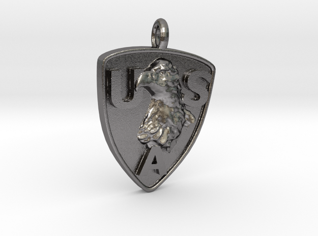 USA Patriot Charm in Polished Nickel Steel