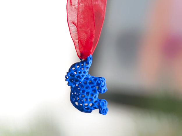Elephant Pendant in Blue Processed Versatile Plastic