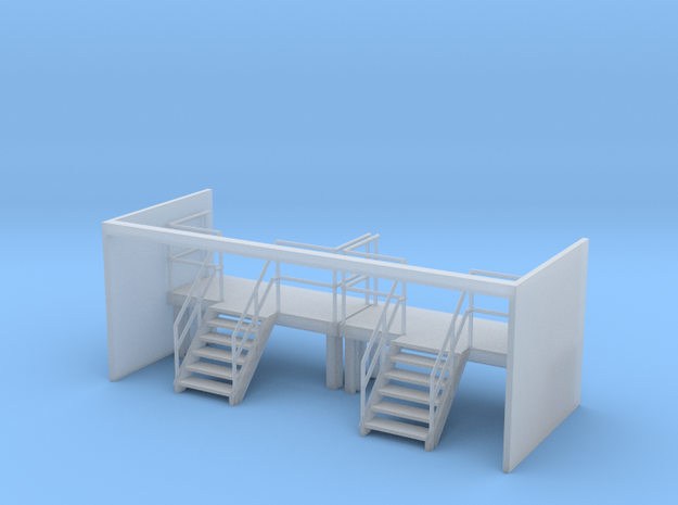 Factory Stairs in HO - Wide - 2 sets in Tan Fine Detail Plastic