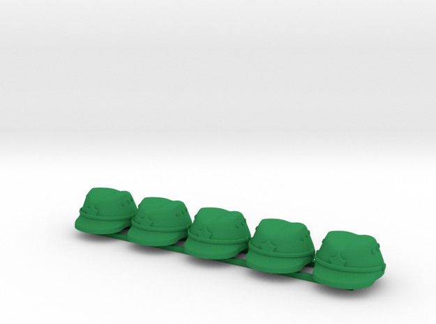 5 x Japanese Cap  in Green Processed Versatile Plastic