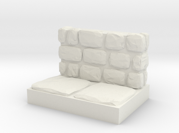 Dungeon 1x2 Side Wall in White Natural Versatile Plastic