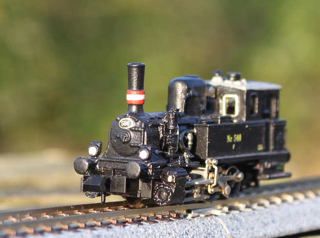 DSB F class N scale (funnel shaped extended tender in Natural Brass