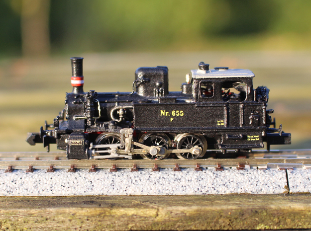 DSB F class N scale (with no tender extension) in Natural Brass