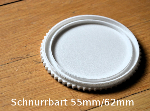 Schnurrbart Mustache Lens Cap 55mm/62mm in White Natural Versatile Plastic
