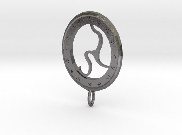 Rune Medallion in Polished Nickel Steel