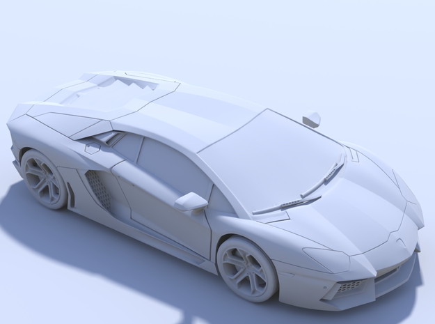 75mm - Hollow: Lamborghini Aventador in Tan Fine Detail Plastic