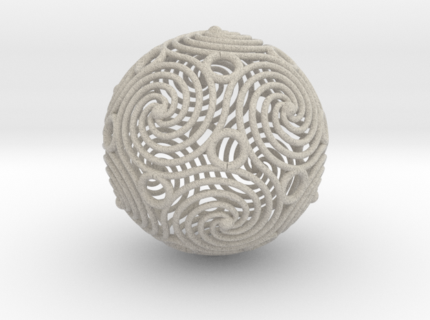 spiraling icosahedron | 2.4mm in Natural Sandstone