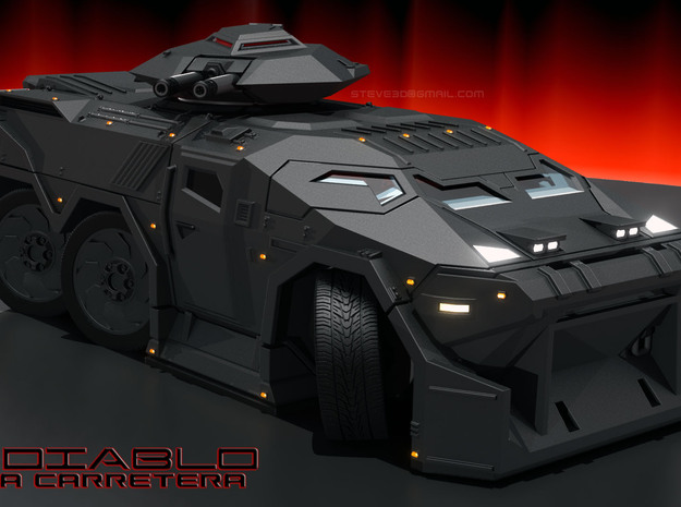 Diablo APC - 6mm scale with aero mods.  in Smooth Fine Detail Plastic
