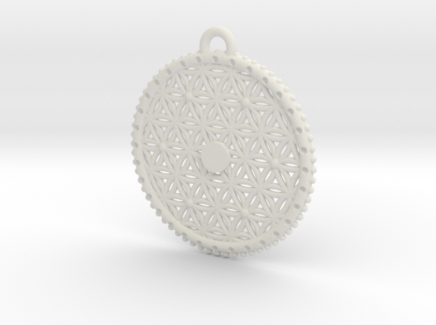 Flower Of Life in White Natural Versatile Plastic