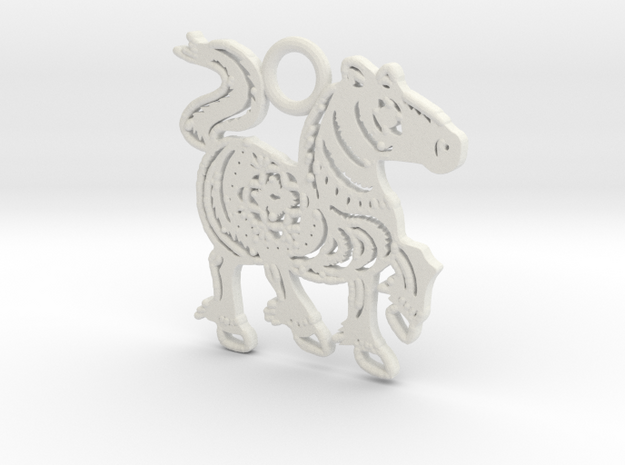 Year of the Horse: Lucky charm in White Natural Versatile Plastic