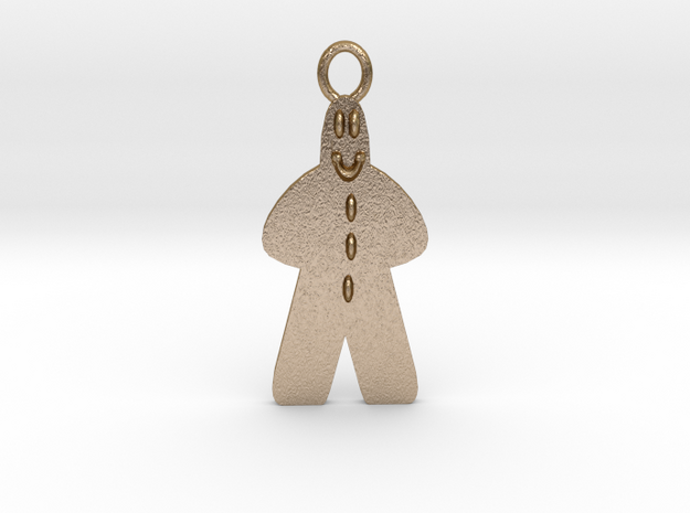 Ginger Bread Man xmas ornament in Polished Gold Steel