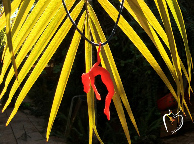 Girl Acrobat Pendant (plastic) in Red Processed Versatile Plastic
