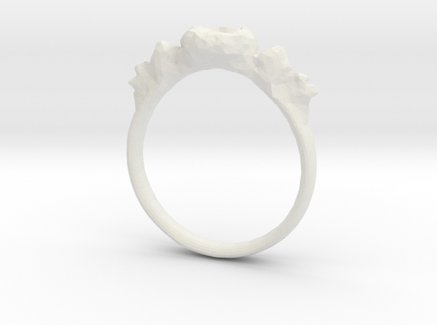 Rocky Ring v1 in White Natural Versatile Plastic
