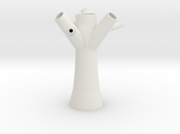 Tree Vase 1 in White Natural Versatile Plastic