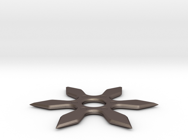 shuriken, ninja weapon in Polished Bronzed Silver Steel