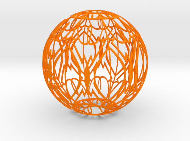 Lampshade(Designer Sphere 2) in Orange Processed Versatile Plastic