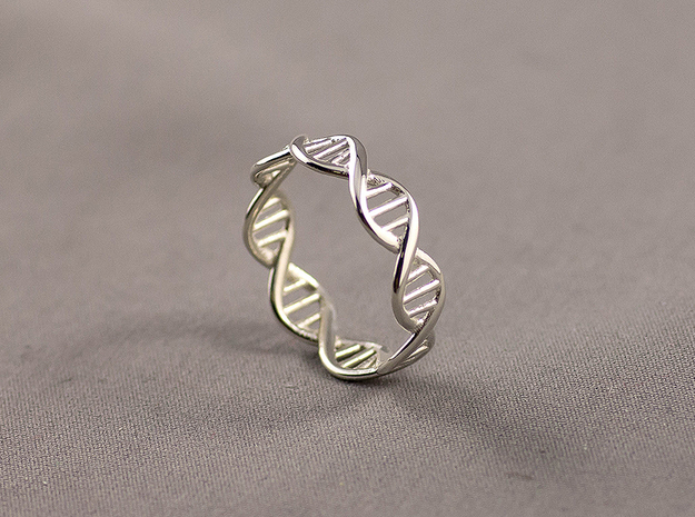 Dna Helix Ring Size 6.5 in Polished Silver