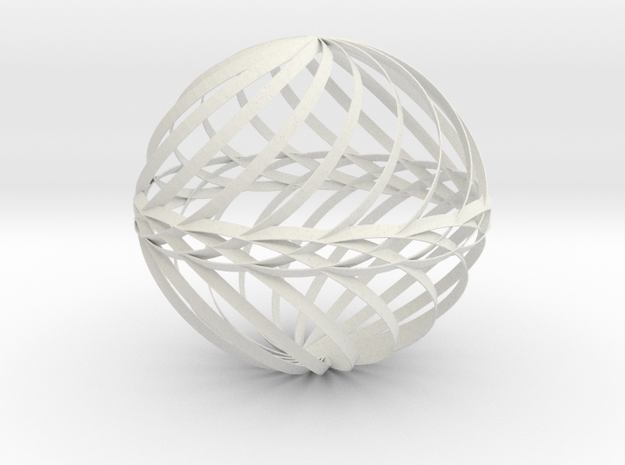 Decorative Ball Twist Spiral V1 in White Natural Versatile Plastic