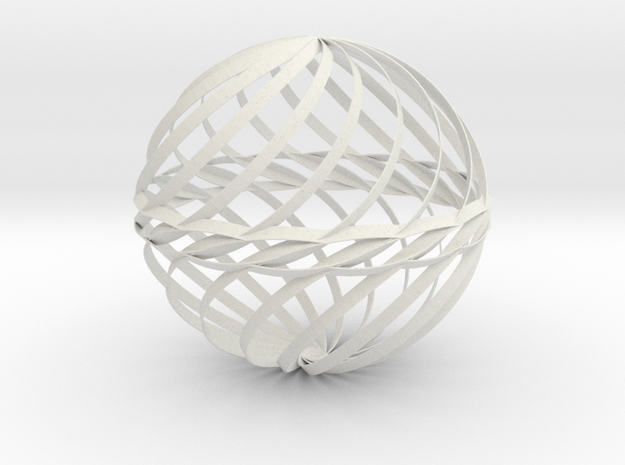 Decorative Ball Twist Spiral V2 in White Natural Versatile Plastic