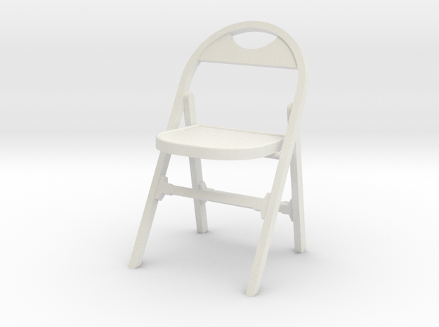 1:24 Vintage Folding Chair in White Natural Versatile Plastic