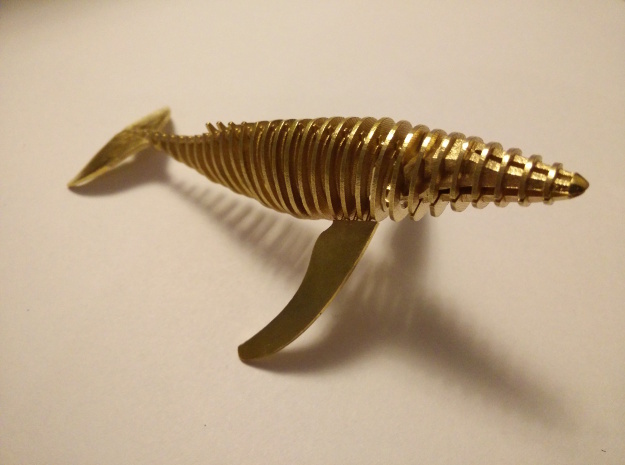 slicy bendy whale in Natural Brass
